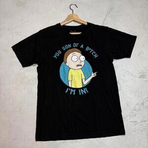 Rick and Morty “You Son of a B*tch I’m In” Graphic Tee Black Shirt Size M Slim